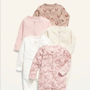 Nine Old Navy & Burt’s Bees 0-3mo baby onesie pajamas.
